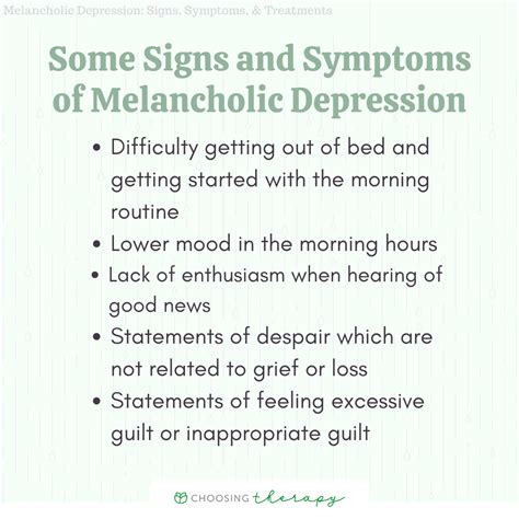 Melancholic Depression: Signs, Symptoms, & Treatments.